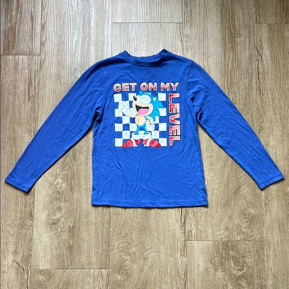 Sonic the Hedgehog Unisex Kids Royal Blue Racing Graphic Long Sleeve Tee Size S